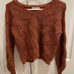 Moon and Madison burnt orange sweater